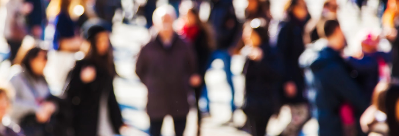 crowd walking East Lansing