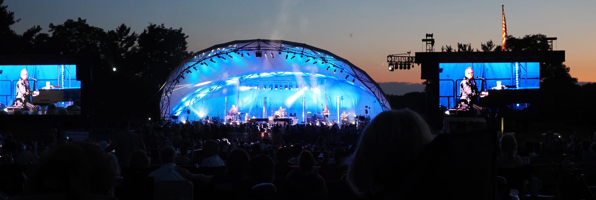 outdoor concert venue at sunset East Lansing